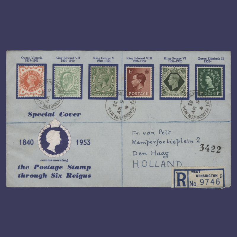 Great Britain 1953 Six Reigns commemorative cover, OLYMPIA