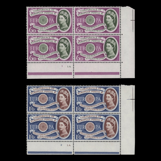 Great Britain 1960 (MLH) CEPT cylinder blocks