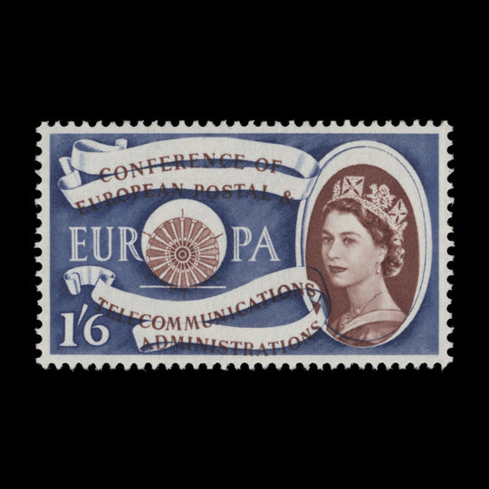 Great Britain 1960 (MNH) 1s6d CEPT with brown shift