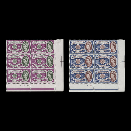 Great Britain 1960 (MNH) CEPT cylinder blocks, perf E/P