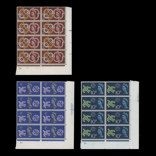 Great Britain 1961 (MLH) CEPT cylinder blocks