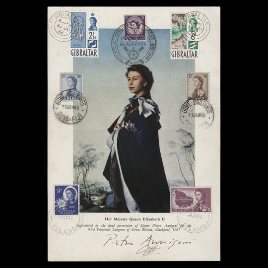 Great Britain 1961 Philatelic Congress flyer signed by artist Pietro Annigoni