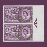 Great Britain 1963 (Variety) 6d Paris Postal Conference ordinary imprimatur arrow pair