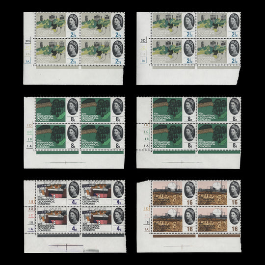 Great Britain 1964 (MLH) Geographical Congress ordinary cylinder blocks