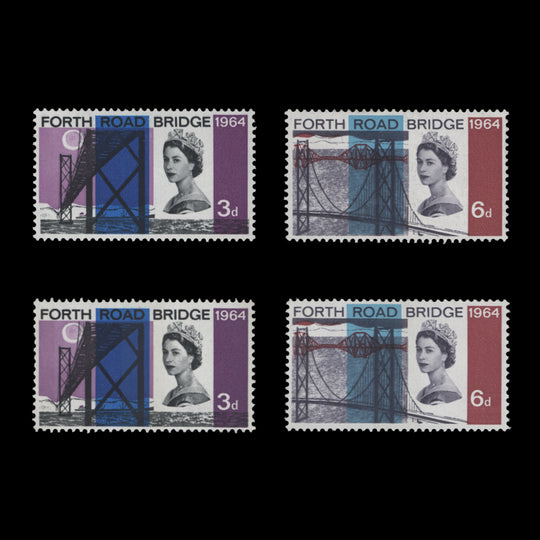 Great Britain 1964 (MNH) Forth Road Bridge ordinary and phosphor sets
