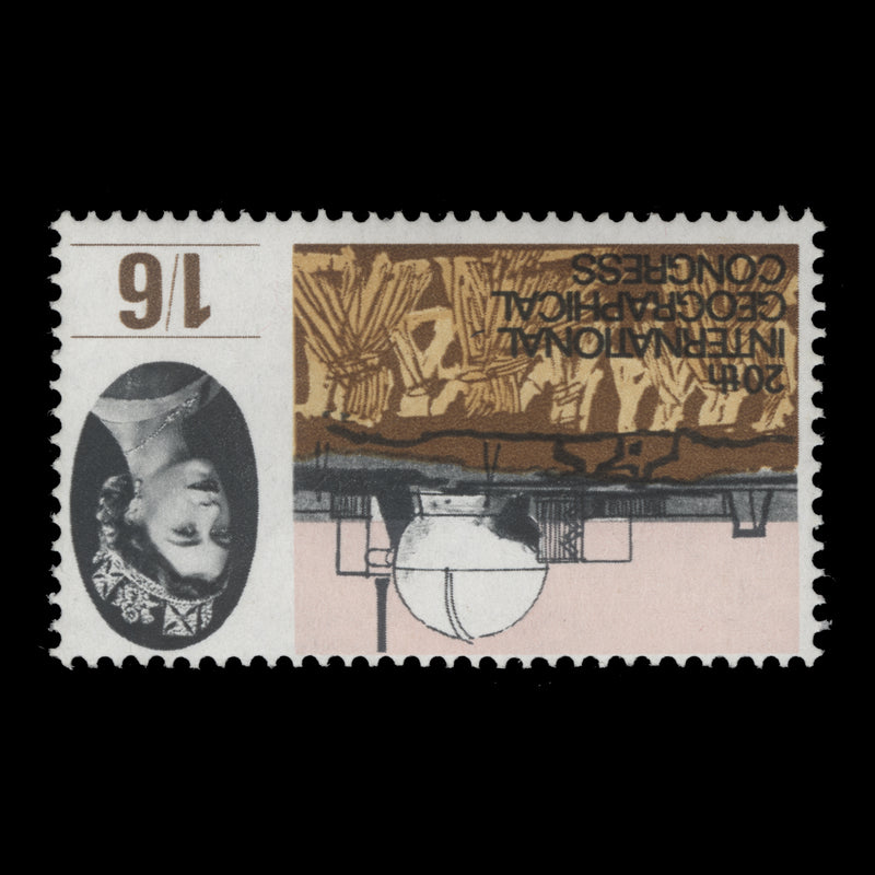 Great Britain 1964 (Variety) 1s6d Geographical Congress ordinary, inverted watermark