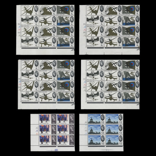 Great Britain 1965 (MLH) Battle of Britain ordinary cylinder blocks