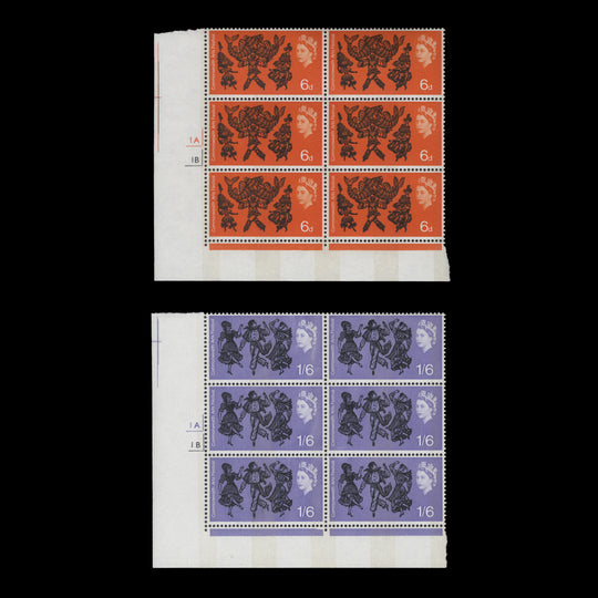 Great Britain 1965 (MLH) Commonwealth Arts Festival phosphor cylinder blocks
