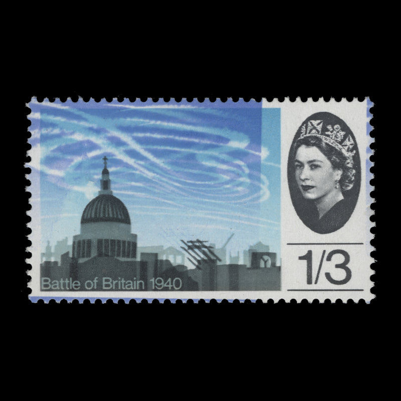 Great Britain 1965 (Variety) 1s3d Battle of Britain ordinary single with blue shift