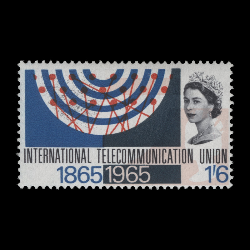 Great Britain 1965 (Variety) 1s6d ITU Centenary phosphor single with pink shift