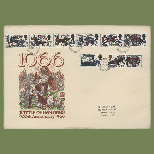 Great Britain 1966 Battle of Hastings phosphor first day cover, CROYDON