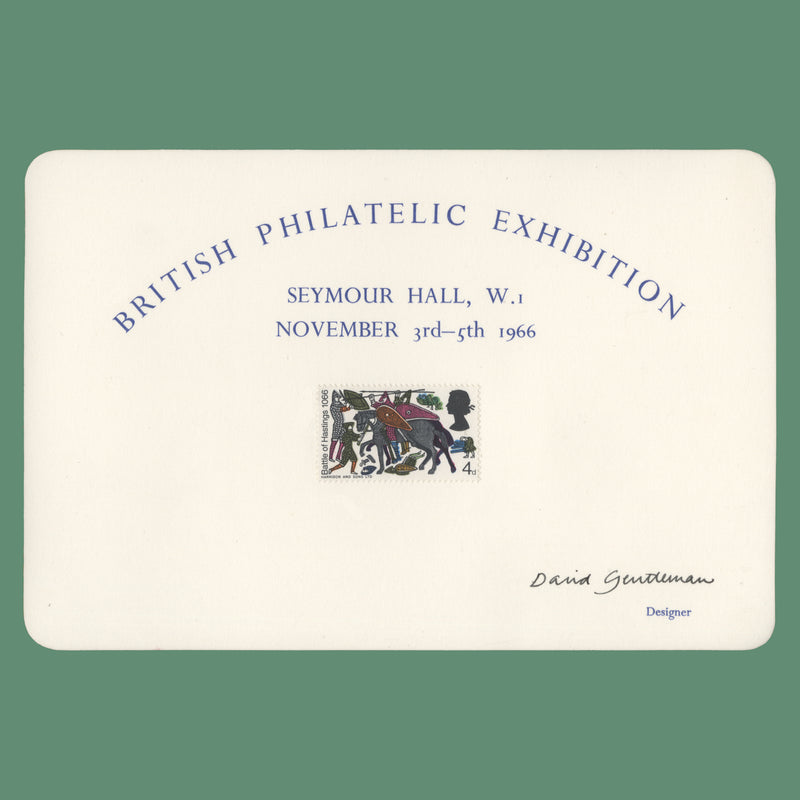 Great Britain 1966 Battle of Hastings presentation card signed by David Gentleman
