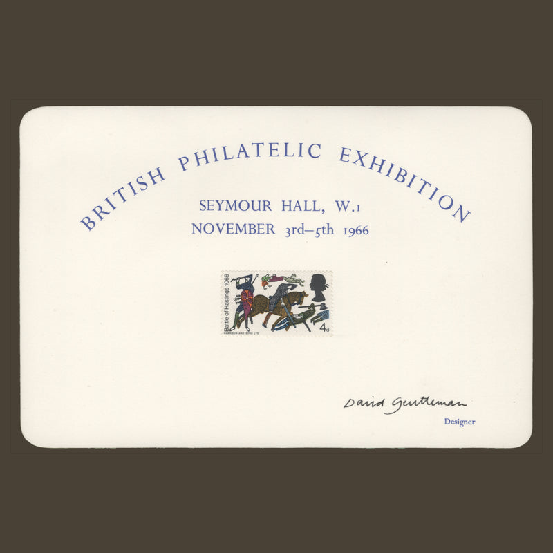 Great Britain 1966 Battle of Hastings presentation card signed by David Gentleman