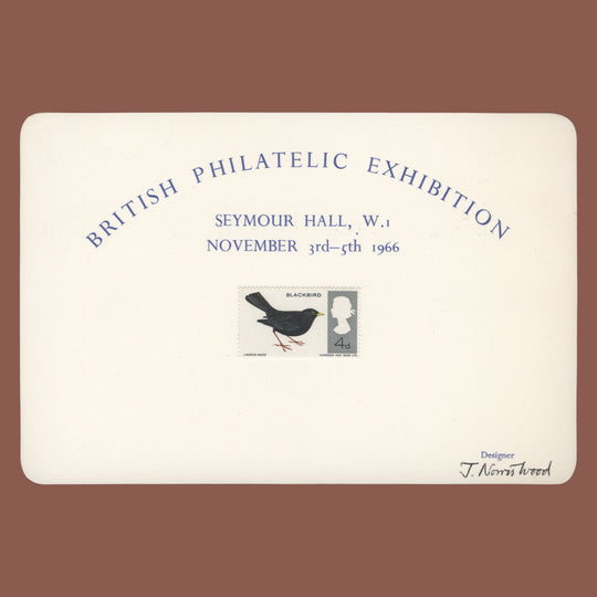 Great Britain 1966 British Birds ordinary single on signed presentation card