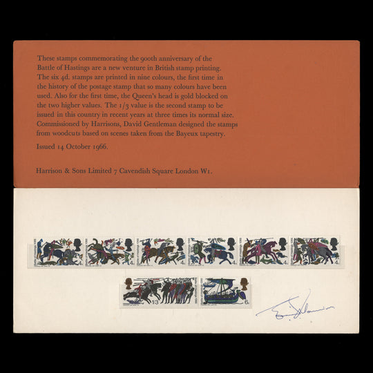 Great Britain 1966 Hastings presentation card signed by Ernest Handyside Harrison