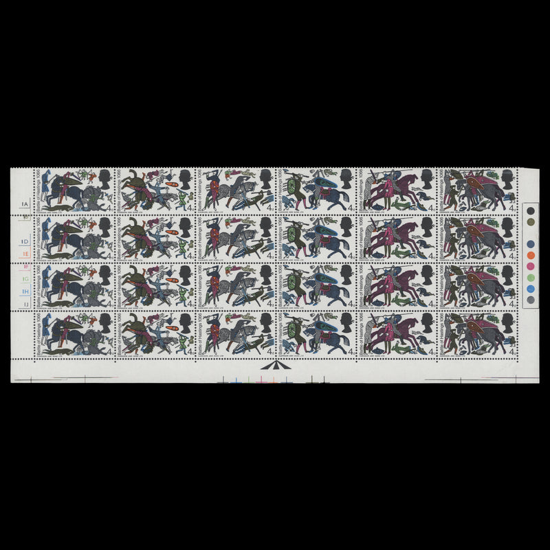 Great Britain 1966 (Variety) 4d Hastings ordinary block missing bistre