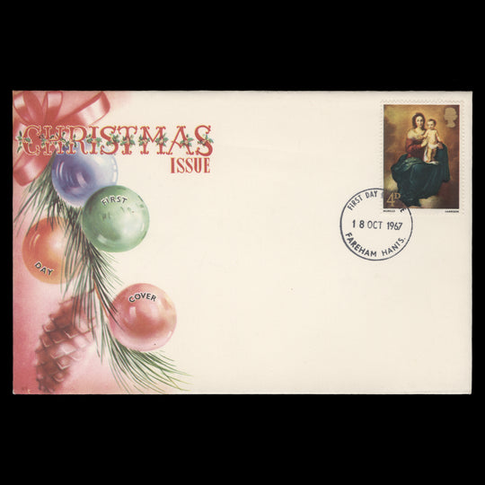 Great Britain 1967 (FDC) 4d Christmas, FAREHAM