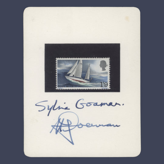 Great Britain 1967 Gipsy Moth IV presentation card signed by Michael and Sylvia Goaman