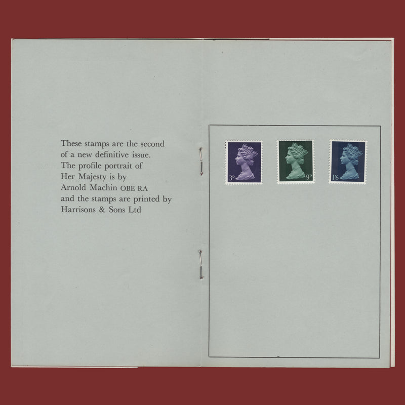 Great Britain 1967 Pre-Decimal Definitives presentation folder, 8 August