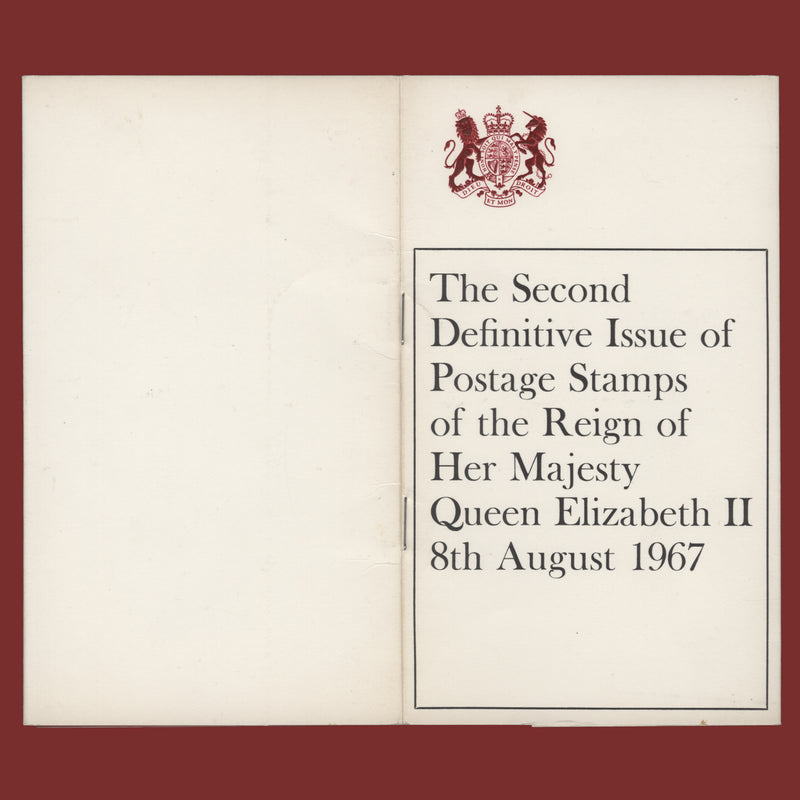 Great Britain 1967 Pre-Decimal Definitives presentation folder, 8 August