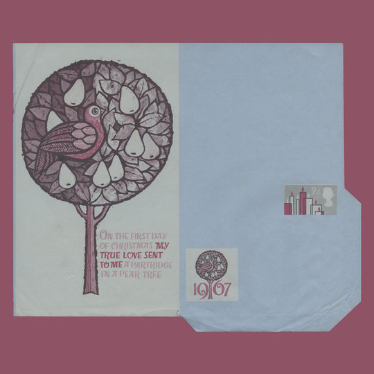 Great Britain 1967 (Variety) 9d Christmas air letter missing blue, green and yellow