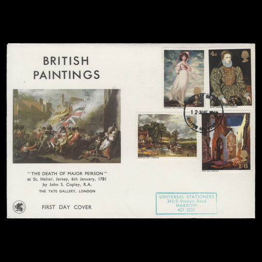 Great Britain 1968 British Paintings first day cover, HARROW AND WEMBLEY