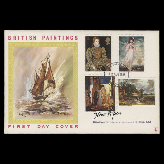 Great Britain 1968 British Paintings first day cover signed by John Piper