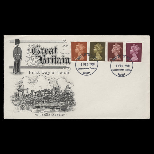 Great Britain 1968 Definitives first day cover, KINGSTON UPON THAMES