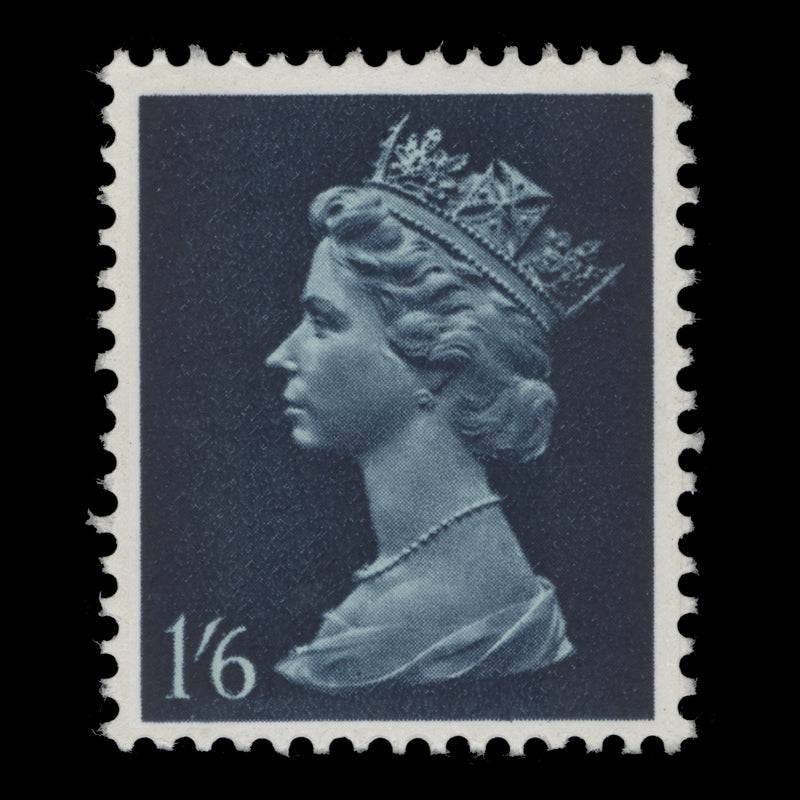 Great Britain 1968 (Variety) 1s6d single missing greenish blue, PVA gum