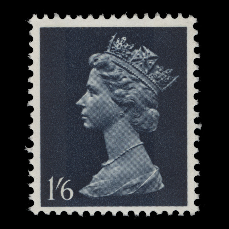 Great Britain 1968 (Variety) 1s6d single missing greenish blue, PVA gum