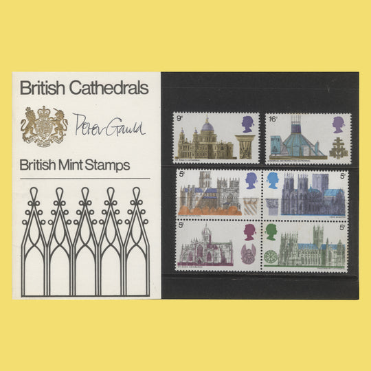 Great Britain 1969 Cathedrals presentation pack signed by designer Peter Gauld
