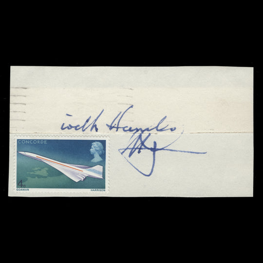Great Britain 1969 (Unused) 4d Concorde on-piece signed by Michael Goaman