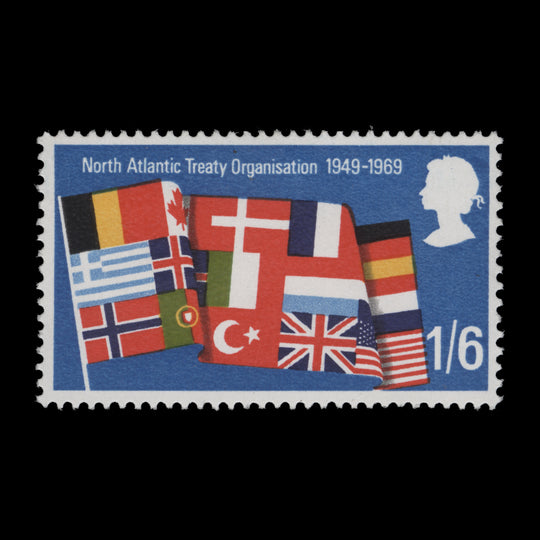 Great Britain 1969 (Variety) 1s6d Anniversaries missing phosphor