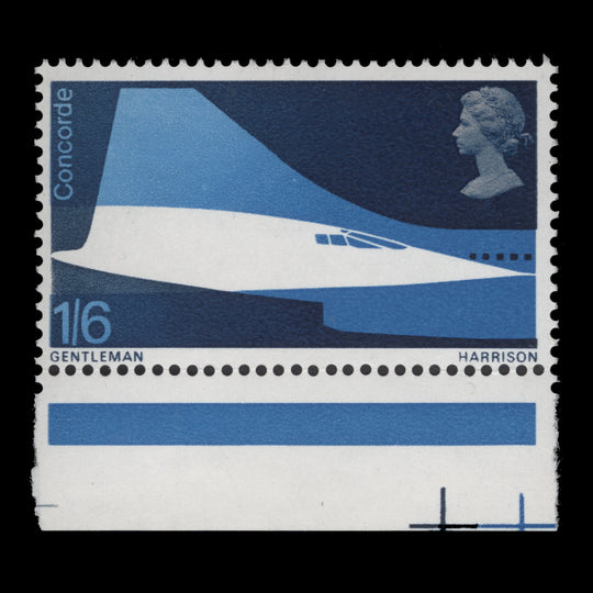 Great Britain 1969 (Variety) 1s6d First Flight of Concorde missing phosphor