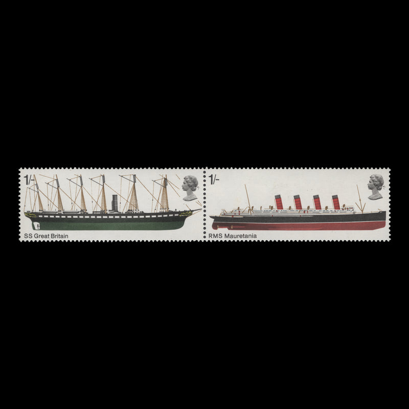 Great Britain 1969 (Variety) 1s British Ships pair missing phosphor