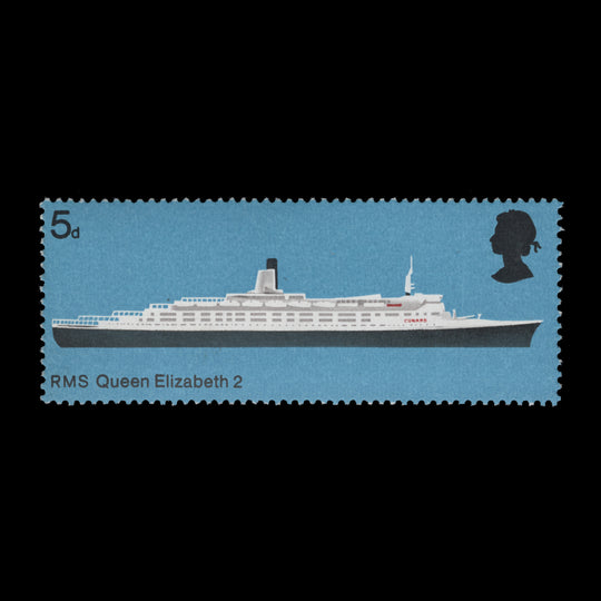 Great Britain 1969 (Variety) 5d British Ships missing phosphor