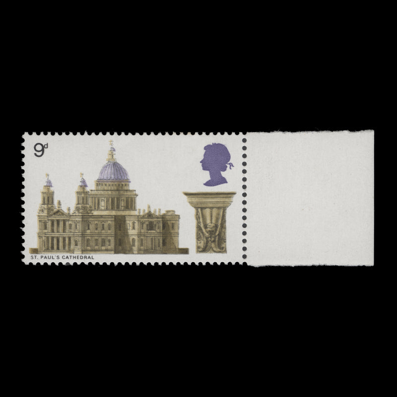 Great Britain 1969 (Variety) 9d Cathedrals missing phosphor