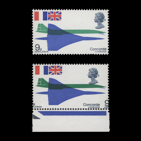 Great Britain 1969 (Variety) 9d First Flight of Concorde with grey-blue shift