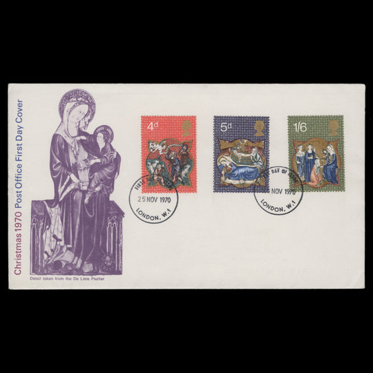 Great Britain 1970 Christmas first day cover, LONDON W1