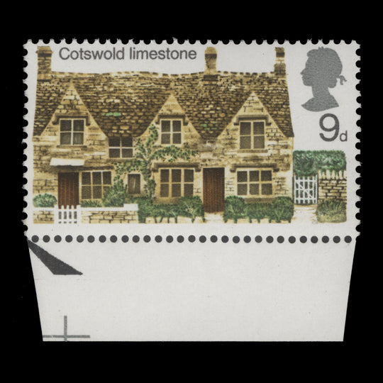 Great Britain 1970 (Variety) 9d Rural Architecture missing phosphor