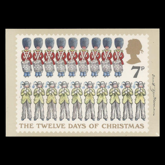 Great Britain 1977 Christmas first day PHQ card signed by designer