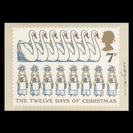 Great Britain 1977 Christmas first day PHQ card signed by designer