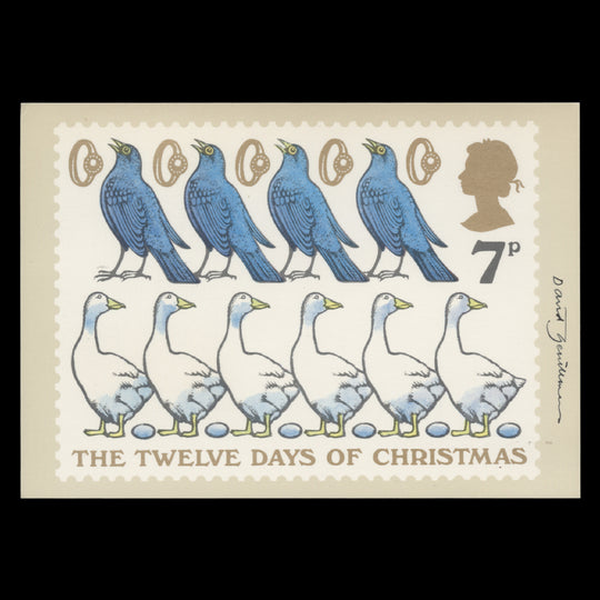 Great Britain 1977 Christmas first day PHQ card signed by designer