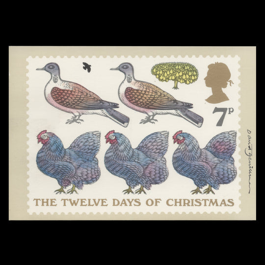 Great Britain 1977 Christmas first day PHQ card signed by designer