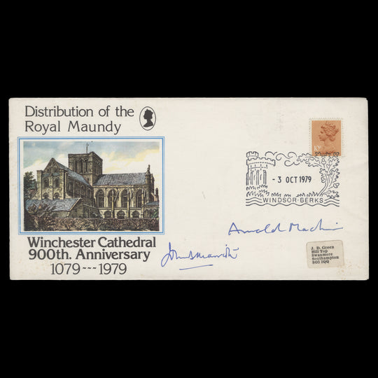 Great Britain 1979 10p Orange-Brown first day cover signed by Arnold Machin