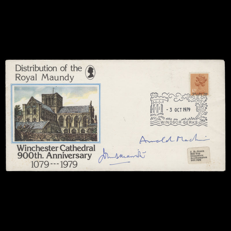Great Britain 1979 10p Orange-Brown first day cover signed by Arnold Machin