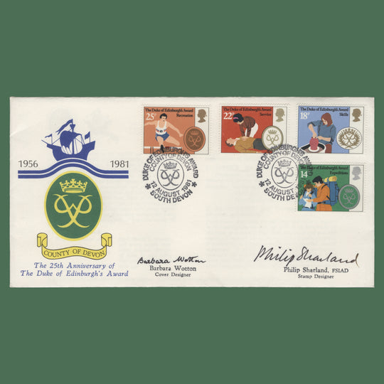 Great Britain 1981 Duke of Edinburgh Award Scheme first day cover signed by designers