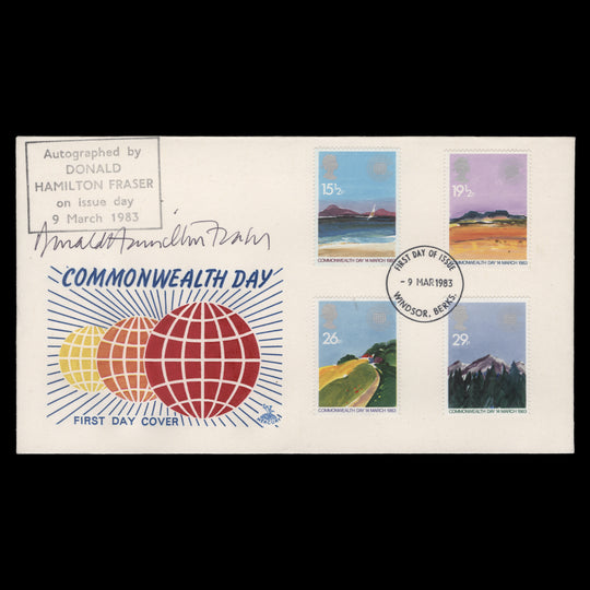 Great Britain 1983 Geographical Regions first day cover signed by Donald Hamilton Fraser
