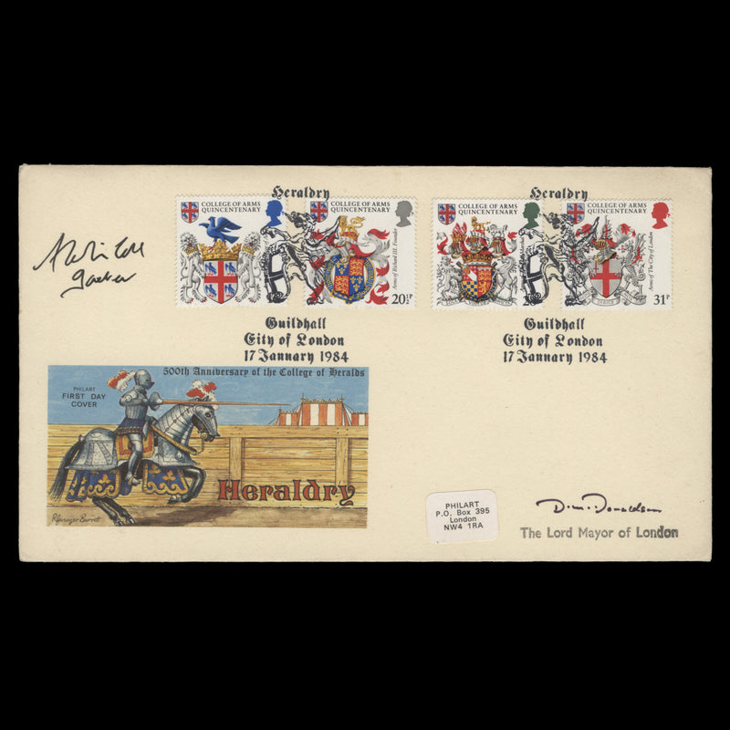 Great Britain 1984 College of Arms first day cover signed by Dame Mary Donaldson