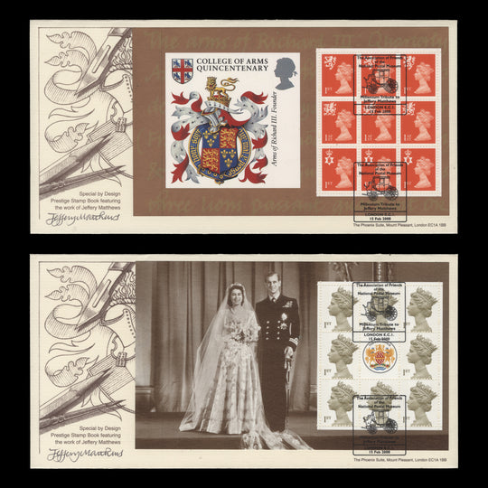 Great Britain 2000 Special by Design booklet panes on covers signed by designer